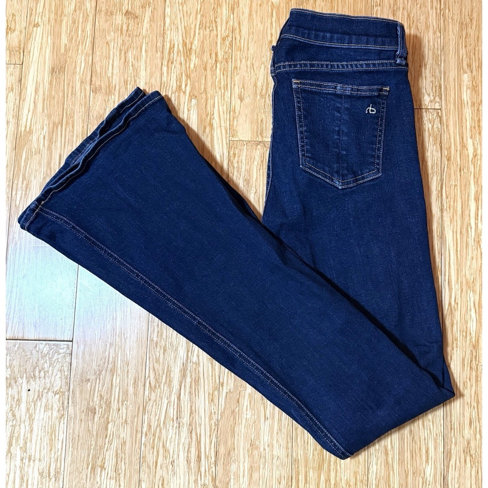 rag & bone Dark Indigo Flare Jeans - Picture 8 of 8